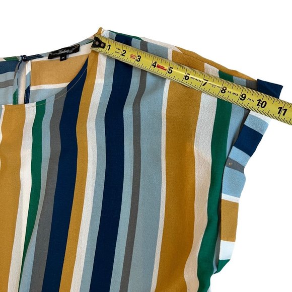 Andree by Unit Blouse Womens Multicolor Striped Tie Front Short Sleeve Size 2XL - Picture 7 of 11
